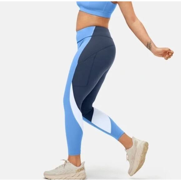 Outdoor Voices Women's Blue Colorblock 7/8 Leggings sz XS Superform High Impact - Picture 1 of 8